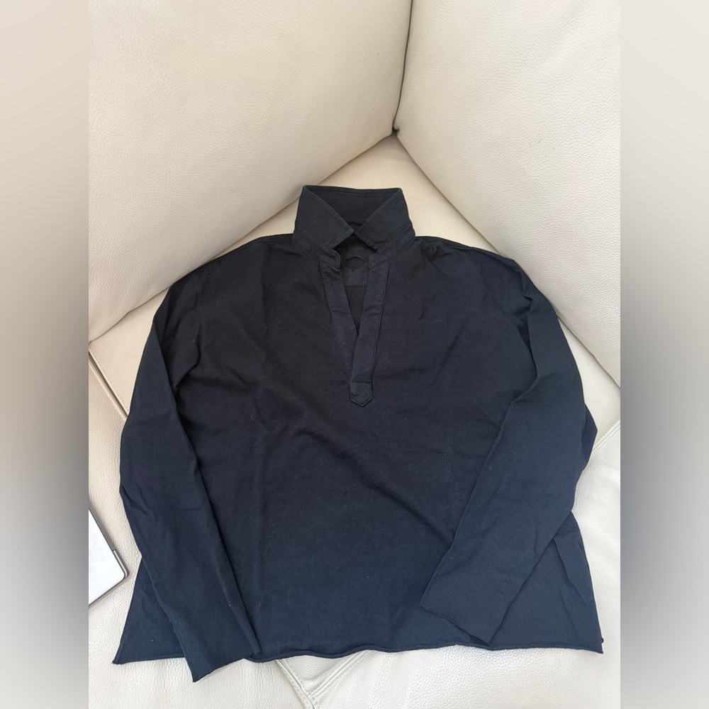 NWOT Frank & Eileen PATRICK Popover Henley British Blue S - Picture 4 of 6